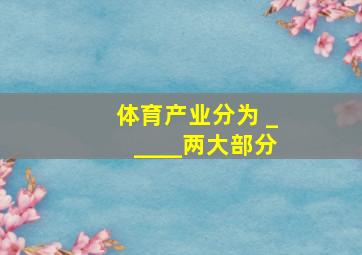 体育产业分为 _____两大部分